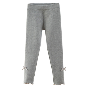 儿童加绒打底裤秋冬季抓绒纯棉女宝宝薄绒外穿中厚春秋款女童裤子