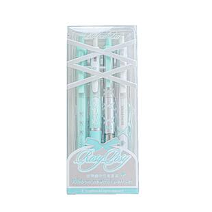 按动中性笔芭蕾丝带绑带笔少女心高颜值ins风学生笔记刷题笔速干顺滑签字笔女生款黑笔考试专用梦幻光泽水笔