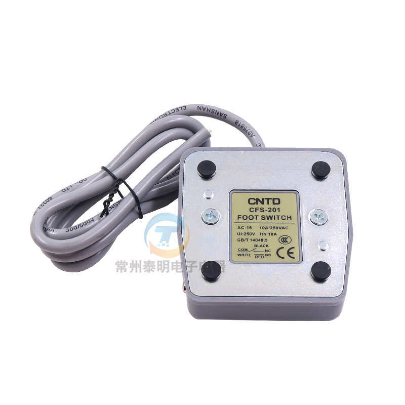 昌得脚踏开关点动电源踏板控制器CFS-201踩脚式自复位带线2米脚控