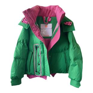 2025年冬季新款小众设计感潮牌欧货撞色短款大牌羽绒服女彩色外套