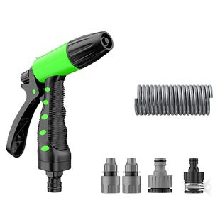 得力浇花洒水园艺浇灌弹簧伸缩水管家用阳台高压水枪喷头接水龙头