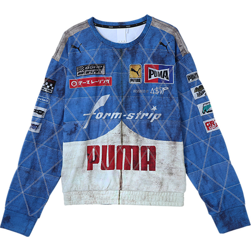 Puma/彪马正品春秋款男女时尚运动休闲拼接图案赛车卫衣631125-01