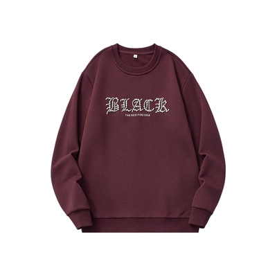 烫钻工艺美式休闲圆领卫衣