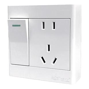 86型明装一开五孔双控开关16A电源插座1开5孔双联5孔带开关明线盒