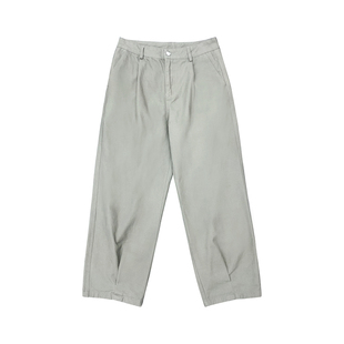 纯棉直筒加绒休闲裤男款2025新款冬保暖宽松慵懒风磨毛一体绒裤子