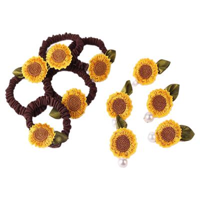 向日葵刘海夹网红新款少女气质侧边发卡可爱珍珠花朵夹子头饰发夹