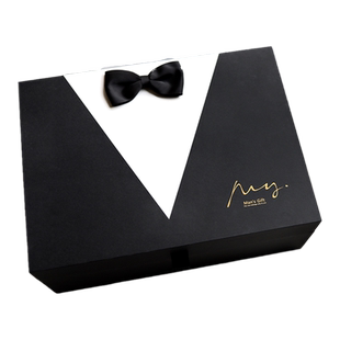 七夕生日礼物盒礼品盒包装盒黑色高级感大号送男生伴手礼盒空盒子