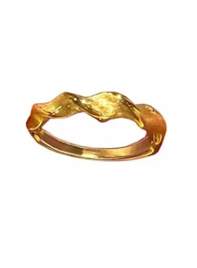 925纯银扭结极简素圈女戒