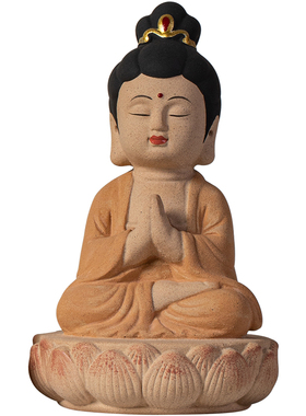 禅意娑婆三圣陶瓷摆件
