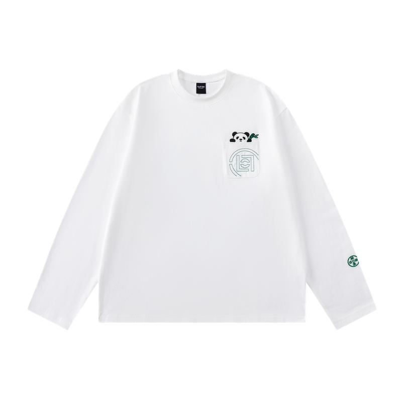 CLOTTEE by CLOT熊猫刺绣秋季新款休闲长袖宽松圆领长袖情侣款W