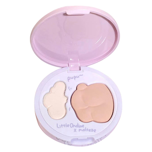 小奥汀线条小狗高光盘脸部提亮面部凹陷修容盘哑光一体高光膏