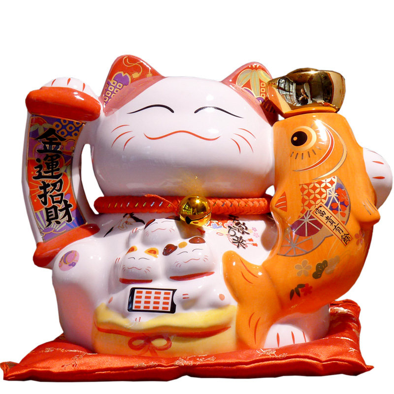 和猫坊大号陶瓷招财猫质感厚重