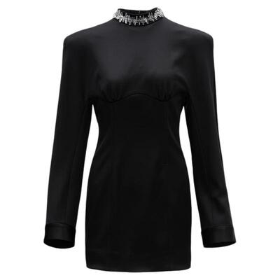 ASDALIO醋酸水晶连衣裙