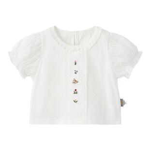 童泰女宝宝短袖T恤夏季薄款纯棉女童泡泡袖上衣儿童外出可爱童装