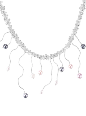 OCTOVITA异色珍珠流苏锁骨链