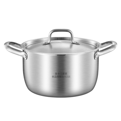 特厚食品级316不锈钢汤锅