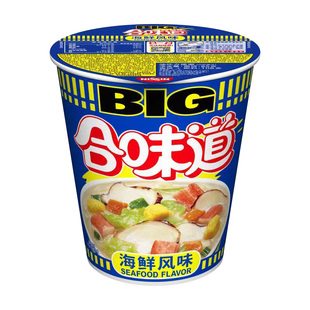 日清合味道大杯big整箱杯面12杯速食海鲜方便面桶装泡面混搭夜宵
