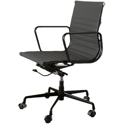 电脑办公椅皮质磨砂黑框架工学