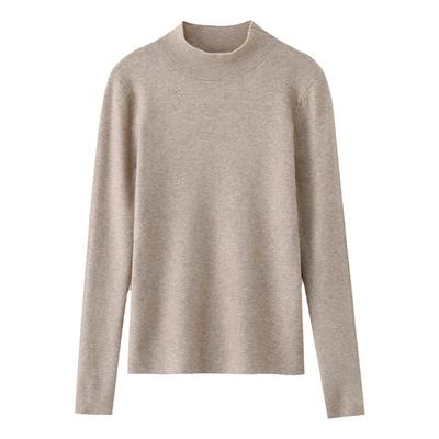 大码胖mm半高领针织毛衣打底衫女