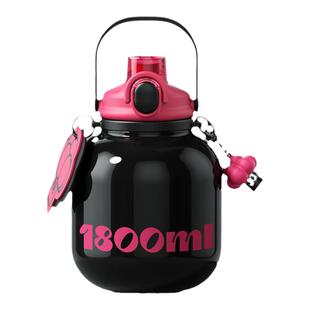 世大家保温杯女生高颜值大容量带吸管水杯316L不锈钢可爱大肚杯子