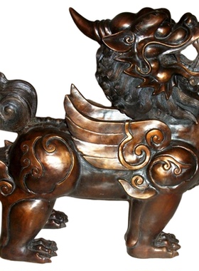 特大75公分铜貔貅门店家居摆件公司礼品紫铜色皮休庭院