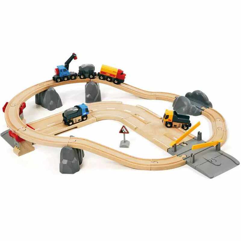瑞典运输卡车木制轨道玩具brio