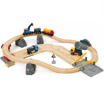 瑞典运输卡车木制轨道玩具brio