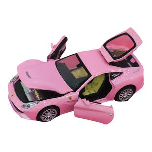 法利粉超跑回力合金车模型儿童警车玩具男孩声光摆件