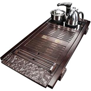 瓷恒堂家用客厅功夫茶具茶盘套装全自动上水实木大号茶台茶托茶海