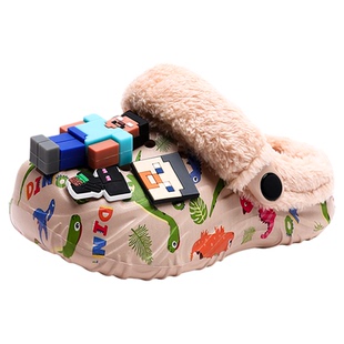 俺の世界儿童棉拖鞋男童冬季新款室内家居防滑大童棉鞋男孩拖鞋