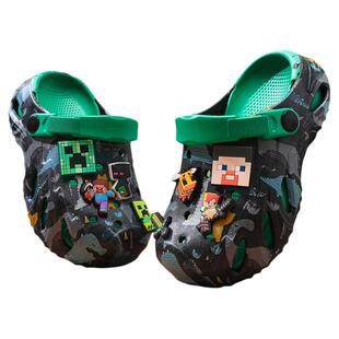 Abckids儿童洞洞鞋男童拖鞋夏季新款防滑软底男孩凉拖凉鞋沙滩凉