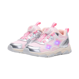 卡特兔儿童加绒亮灯鞋2025新款冬季男童保暖棉鞋女童软底运动鞋