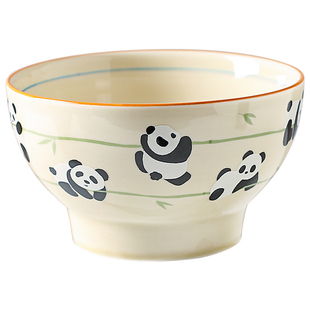 川岛屋熊猫拉面碗家用2025新款陶瓷泡面碗个人专用汤面碗大号汤碗