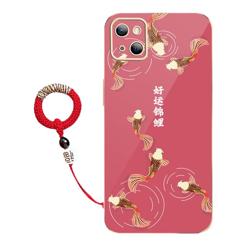 送指环扣适用opporealme真我10手机壳realme10pro好运锦鲤v20红色gtneo3电镀v5新年v11兔v13过v15本命男女款