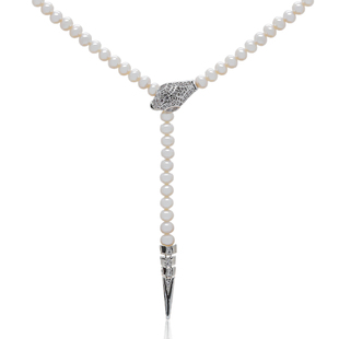 LAMUANA银蛇珍珠系列淡水珍珠长项链颈链珍珠贝壳珍珠项链