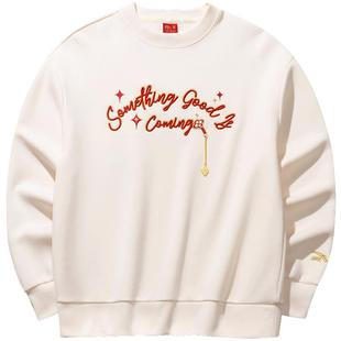 安踏好事发生丨新年女款圆领套头卫衣宽松刺绣休闲上衣马年本命年