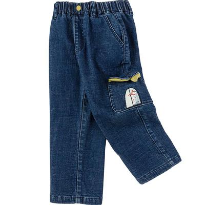 巴拉巴拉童装儿童牛仔裤男童秋冬加绒工装裤洋气复古保暖直筒裤子