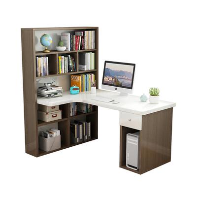 电脑台式桌书架组合一体简约家用