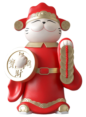 安妮拾光招财猫摆件开业礼物