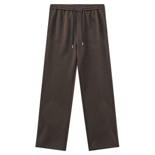 GWIT 重磅美拉德薄绒加厚呢子裤冬季加绒毛呢保暖抓绒男士休闲裤