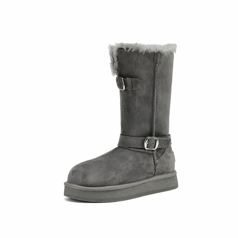 星期六复古加绒厚底雪地靴女款2025冬季新款中筒靴保暖棉鞋靴子