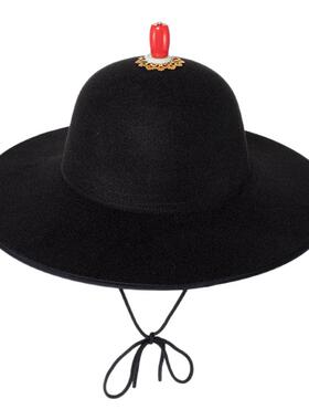 明制儿童大圆汉服帽子男童锦