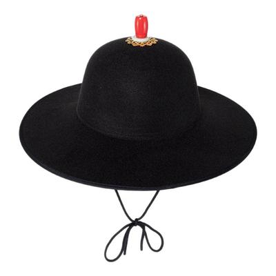 明制儿童大圆汉服帽子男童锦