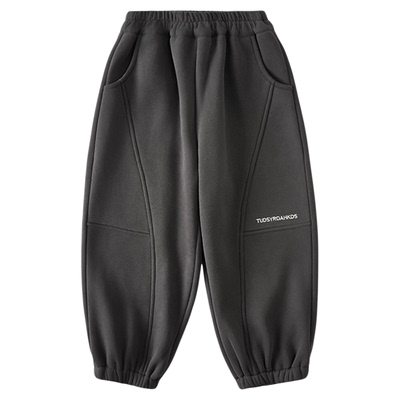 男童加绒裤子运动裤卫裤2025秋冬新款儿童加厚保暖一体绒休闲长裤