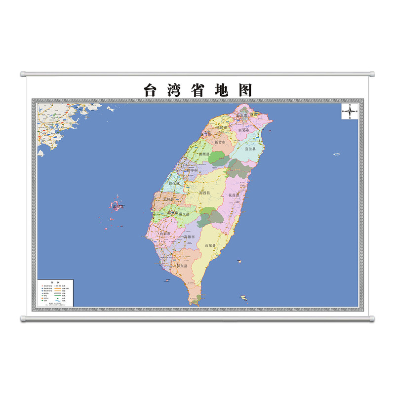 台湾省行政地图办公室背景墙挂图