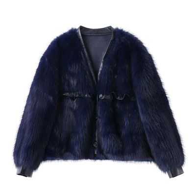 皮毛一体短外套女2025冬季新款