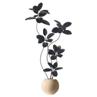 仿真绿植黑金刚橡皮树室内客厅大型盆栽高端轻奢仿生假树植物摆件