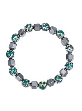 VOYAGE黑胆石拼接串珠男士手链