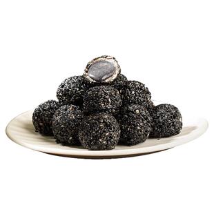 爆浆黑芝麻丸可可夹心芝麻球入口即化手工健康糕点心解馋小零食品