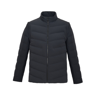 乔顿冬季男士百搭藏青色羽绒服商务休闲立领保暖白鸭绒百搭外套